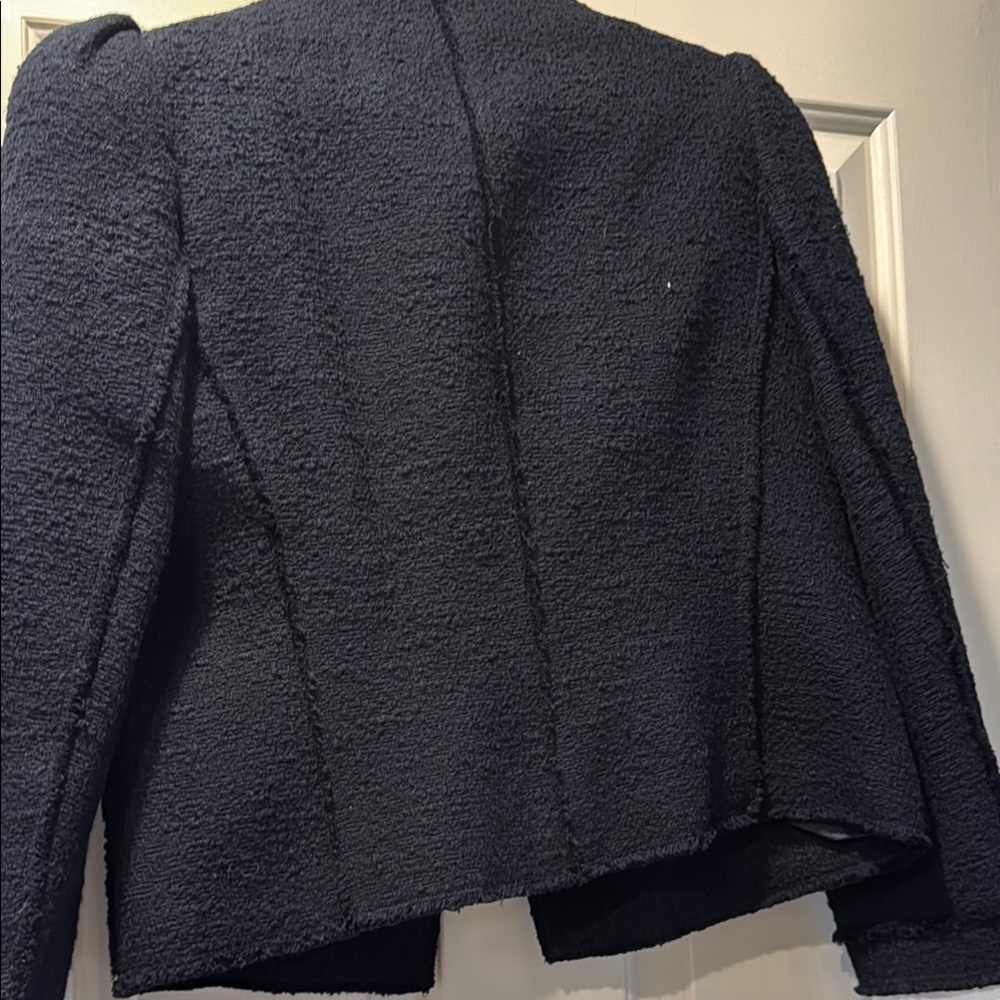 Zara Black Tailored Blazer with Textured Tweed - Picture 6 of 7